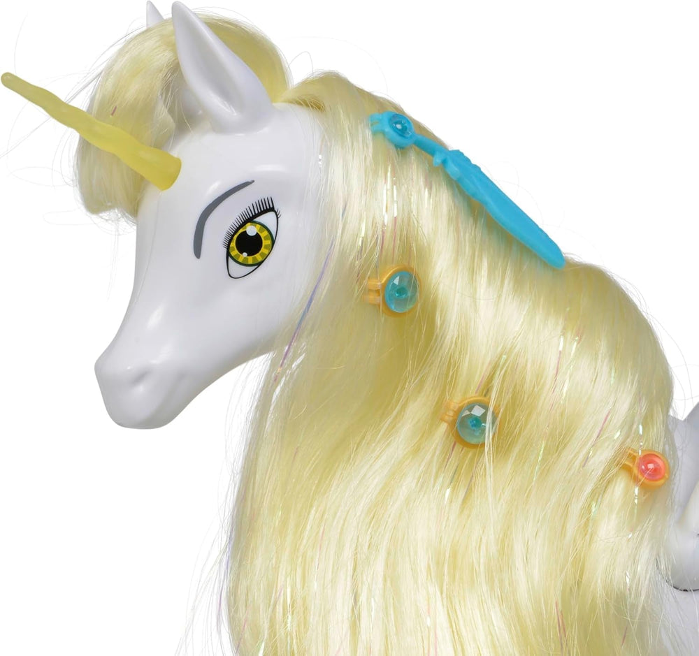 Simba 109480093 - Mia and Me Unicorn Onchao, Con ali mobili, fermagli per capelli, spazzola per acconciare, cavallo giocattolo, pony, Centopia, da 3 anni, rosa Naty Shop Dolls