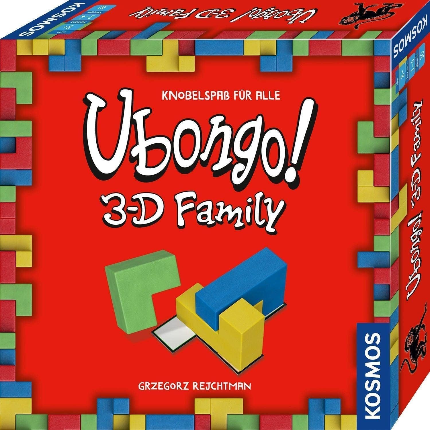 Kosmos 683160 Ubongo 3-D Family, Jocul popular de acțiune și puzzle 3D pentru întreaga familie, Jocul clasic de societate și petrecere pentru gândire logică pentru 1-4 jucători
