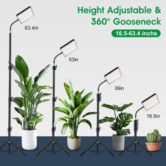Lampada per piante a LED a spettro completo con supporto regolabile, 246 LED con timer e 9 livelli di luminosità, Lampada per piante per ortaggi in fiore, coltura idroponica e semi, per principianti e giardinieri indoor