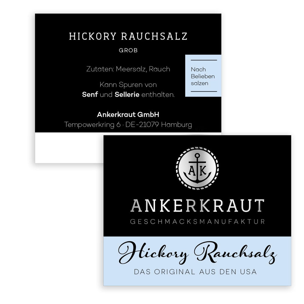 Ankerkraut Hickory Rauchsalz, echtes Rauchsalz aus den USA, 75 g in Korkenglas