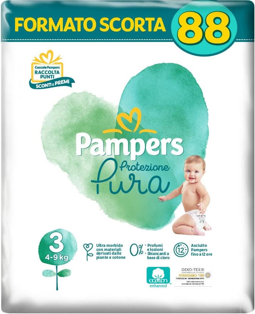 Pampers Naturello, 76 de scutece cu bumbac și materiale naturale din plante, 0% parfum, mărimea 4 (7-18 kg) Mama si Copilul Naty Shop 3 (88 buc)