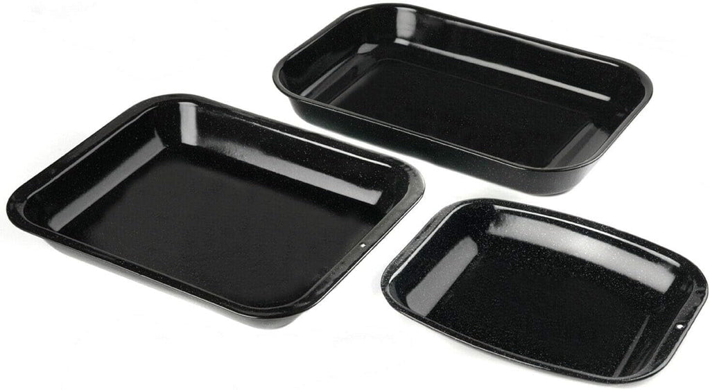 Russell Hobbs CW9161 Romano 34Cm Emaille Bräter - Mit Gitter, Rechteckige Auflaufform Mit Rost, Spülmaschinenfest Ofenform, Grill Auflaufform, Bratform Für Backofen Ofenbeständig Bis 230 Grad Matrite si tavi pentru copt Naty Shop 3-Teiliger Satz