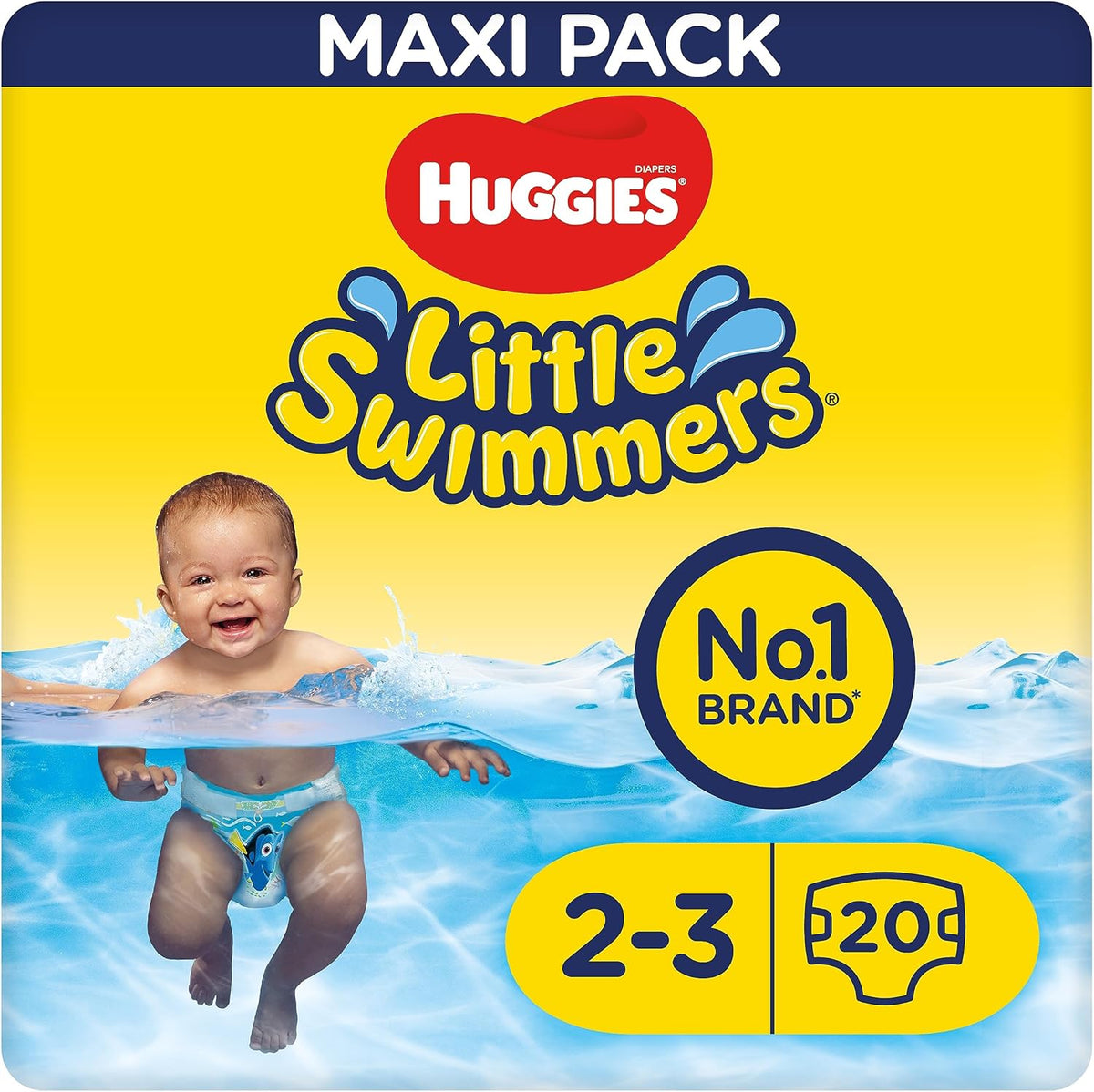 Huggies Little Swimmers Schwimmwindeln, taglia 2-3 (3-8 kg), 1 confezione con 20 pezzi