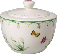 Villeroy & Boch – Colourful Spring Zuckerdose 300 Ml Weiß/Bunt, Spülmaschinenfest, Mikrowellensicher, Dose Frühling, Deko Ostern, Oster Deko, Frischhaltedose, Vorratsdose, Premium Porzellan
