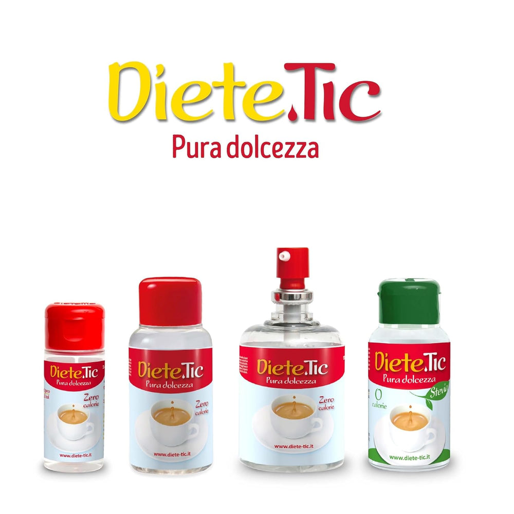 Diete.Tic Dolcificante Liquido con Stevia, Zero Calorie, Pratica Confezione da 3 x 50ml (1000 Gocce), Senza Glutine, Senza Conservanti, Ottimo per Dolcificare Bevande, Yogurt e Macedonie