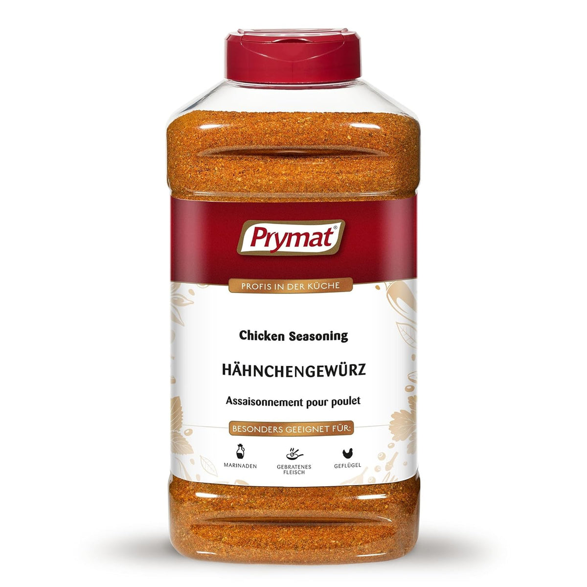 Prymat Hähnchengewürz 1100g, Gewürzmischung für Hhn, Turkey, Ente, Gans, Grillgewürze, Marinade für Fleisch im Streuer