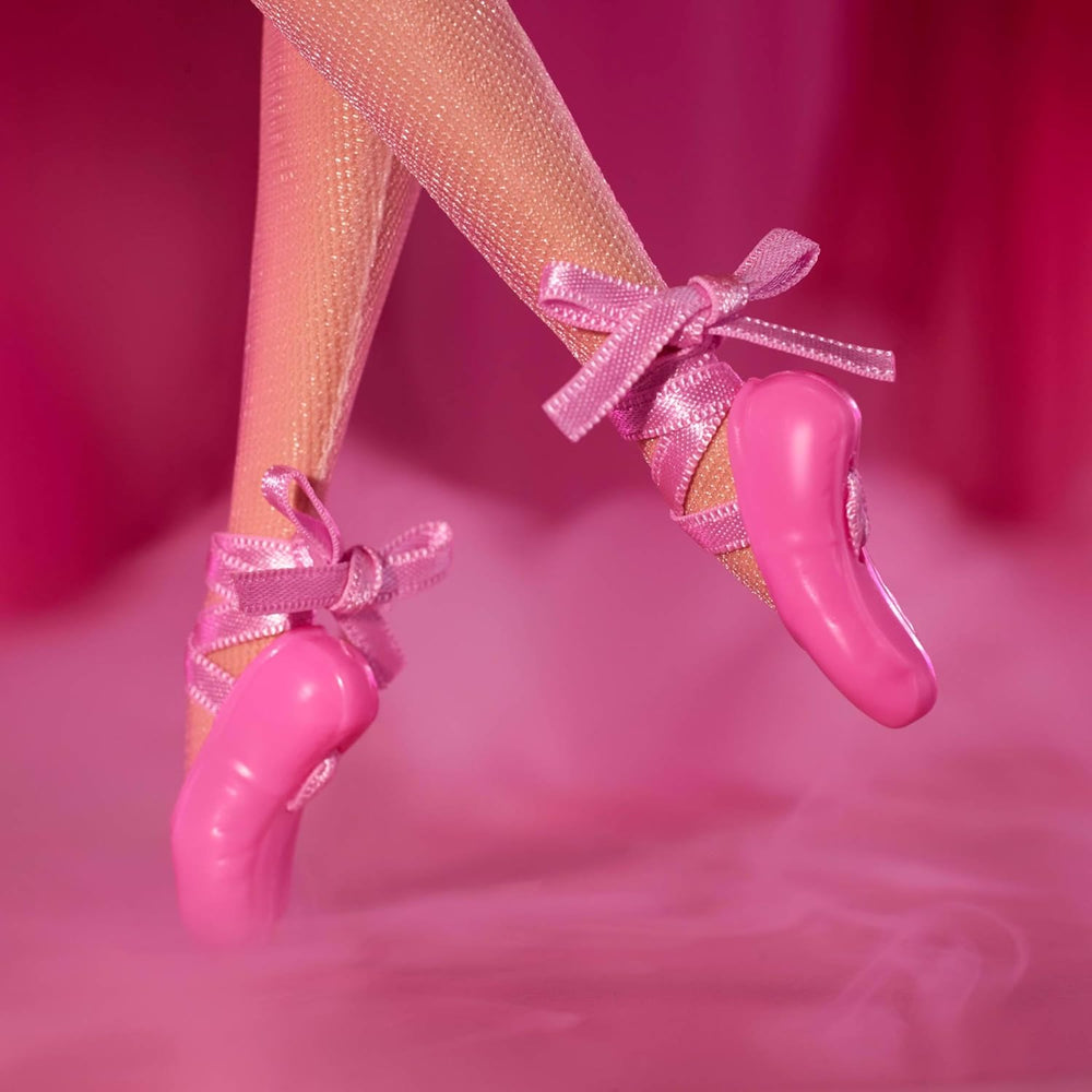 Păpușa Barbie Signature Ballet Wishes, păpușă la modă de colecție, în tutu de mătase roz, cu păr blond și ambalaj cadou, JBJ10