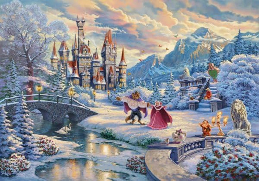 Schmidt Spiele 59671 Thomas Kinkade, Disney, Frumoasa și Bestia, Seară magică de iarnă, puzzle jigsaw 1000 piese Puzzle Naty Shop