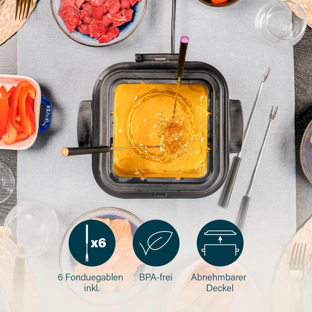 Mini friggitrice per fonduta Princess 182611 - Riscaldamento rapido - Filtro antiodore - Capacità 1,2 litri, Argento Elettrodomestici Naty Shop