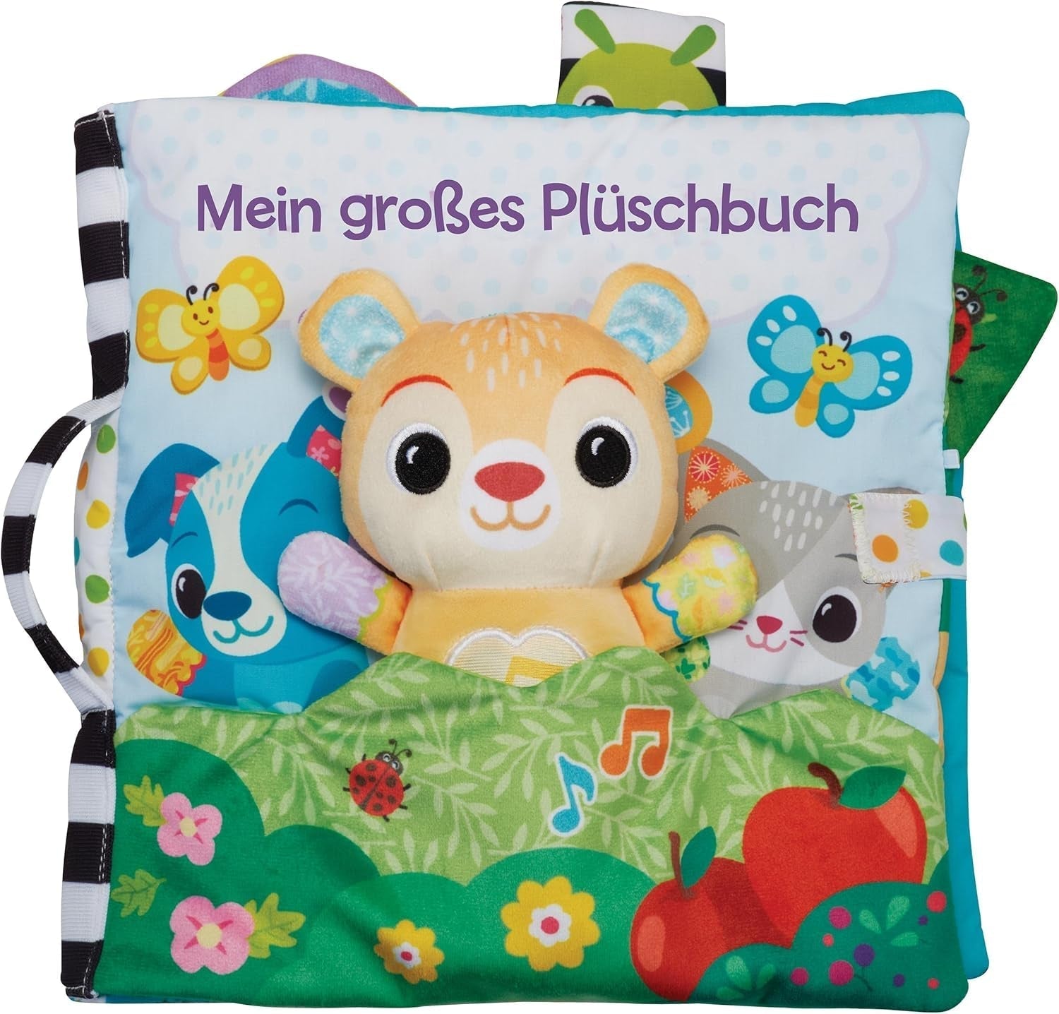 VTech Baby My big plush book - Carte de atins și pipăit/cărticică cu muzică și sunete - Carte din țesătură cu elemente în mișcare - Jucărie pentru abilități motorii și senzoriale - Pentru bebeluși și copii cu vârsta cuprinsă între 3-24 luni Jucarii Bebe Naty Shop Titlu implicit
