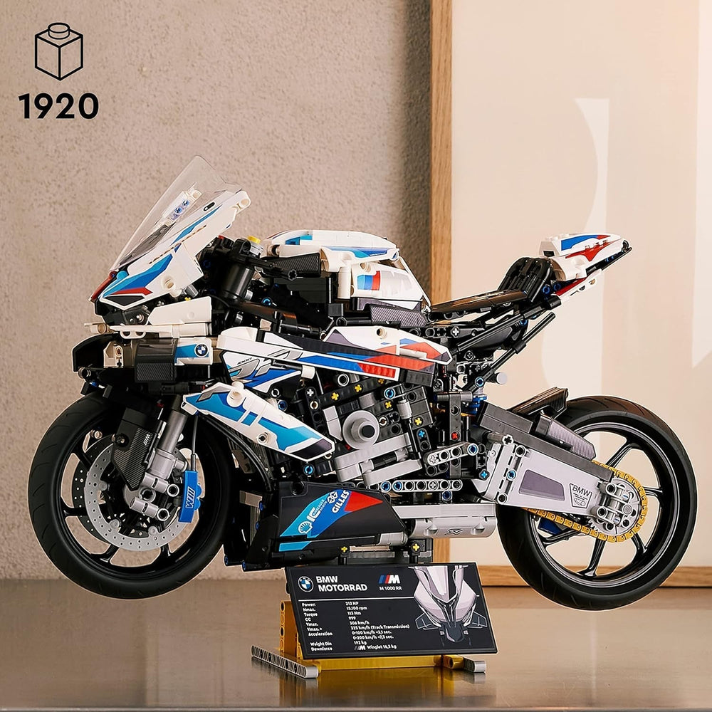 LEGO Technic BMW M 1000 RR Modello di motocicletta Kit per adulti Set come regalo artigianale per uomini e donne Decorazione per la casa o l'ufficio 42130 Kit di costruzione Besuche den LEGO-Store
