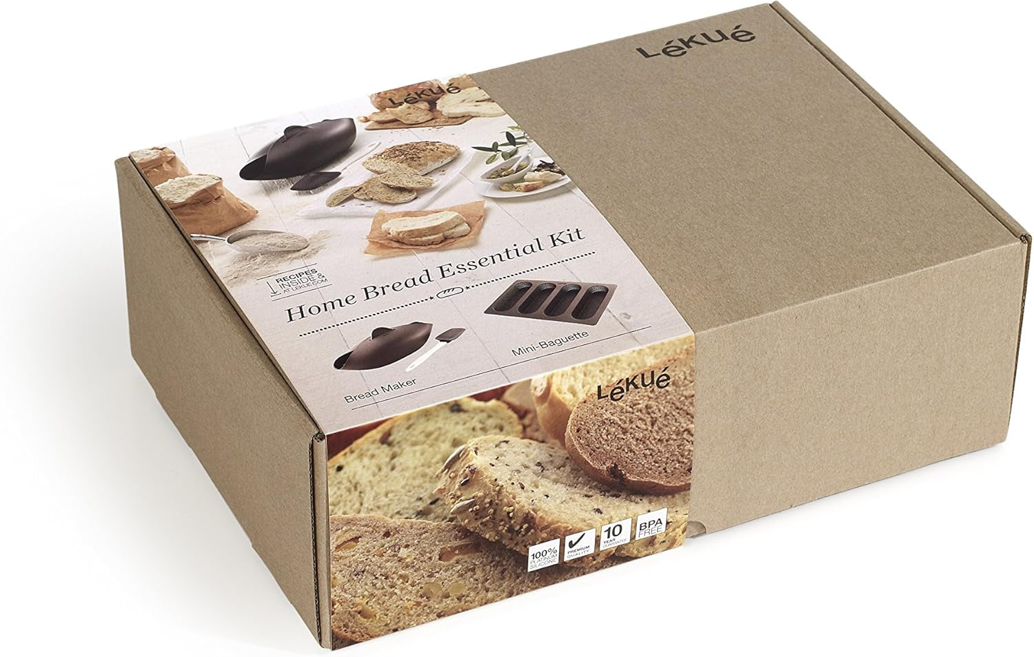 Lékué-Brotbackset, silicone, marrone, 30 x 25 x 15 cm (3000085SURM017)