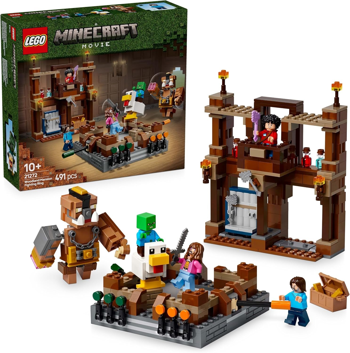 LEGO Minecraft Maniero nella foresta con ring da boxe - set da gioco con zombie e Oberborst - giocattolo di costruzione interattivo con attrezzatura e piste - regalo per ragazzi e ragazze 10+ - 21272 Set da costruzione Besuche den LEGO-Store Titolo predefinito