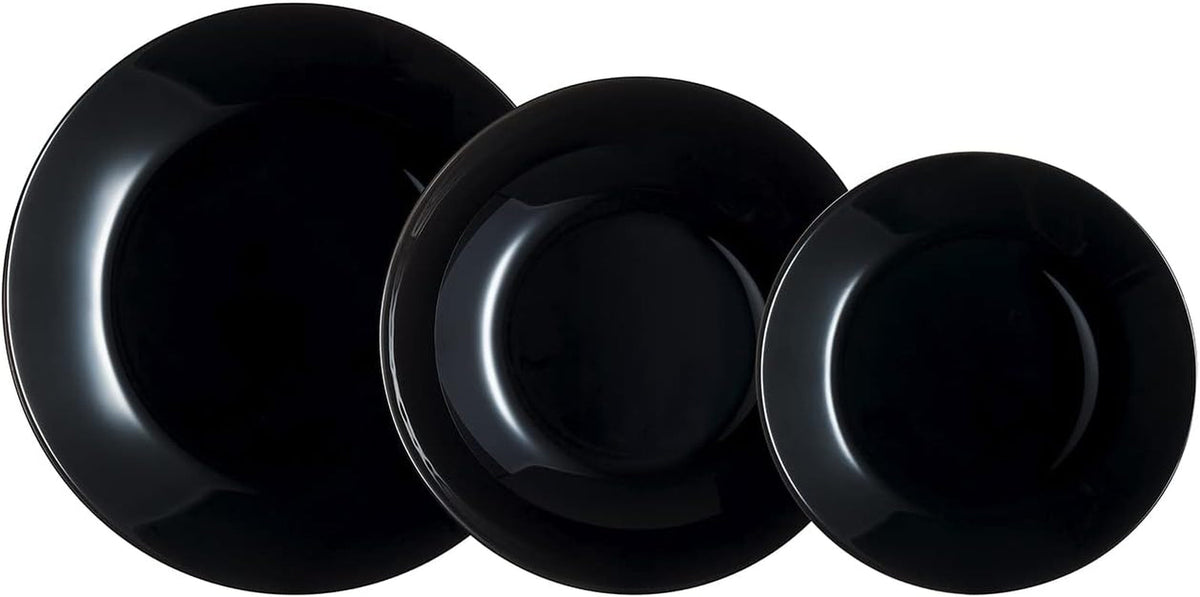Arcopal Zelie Black Glasgeschirr-Set, 12-Teilig, 4-Sitzer, Schwarz Set di stoviglie Naty Shop Titolo predefinito