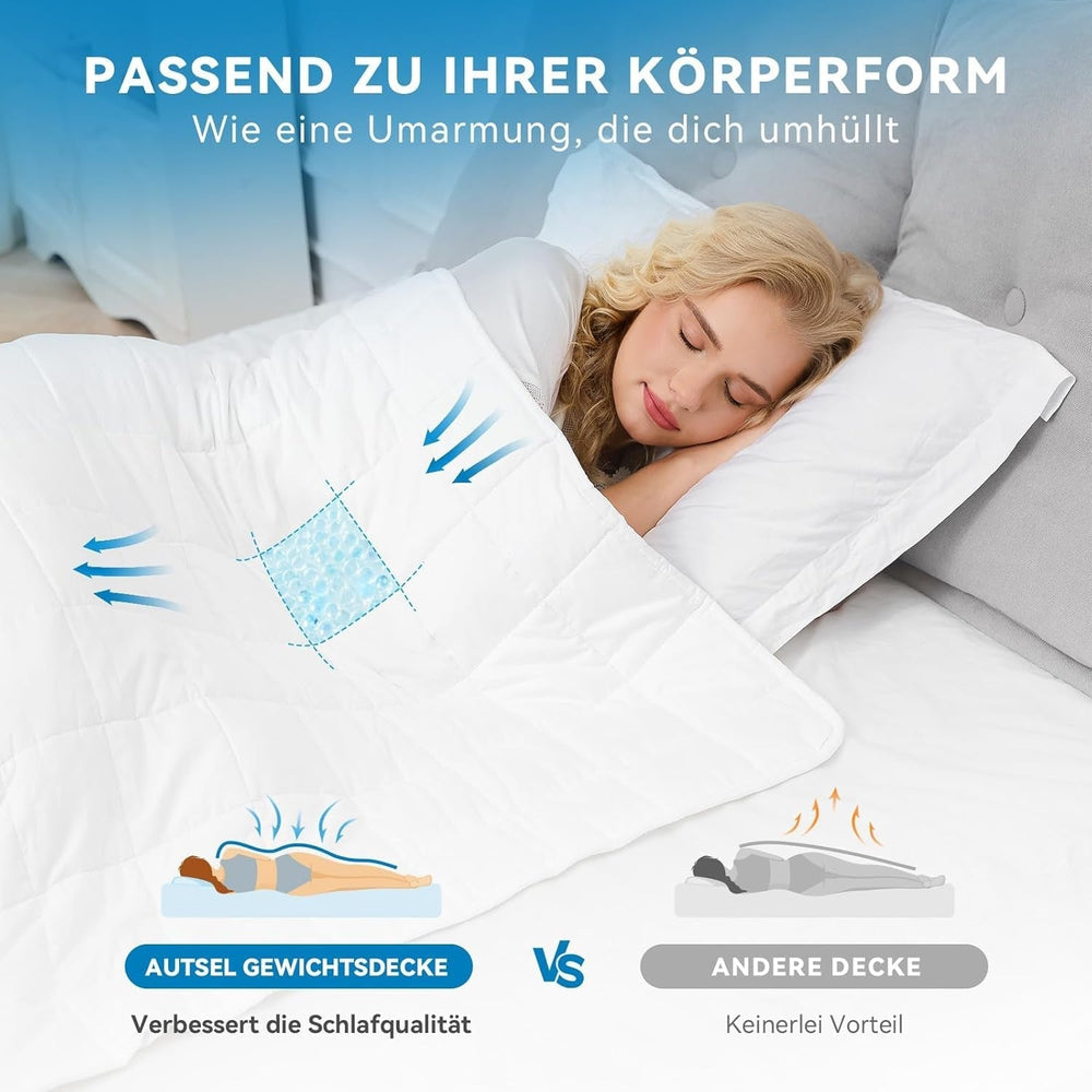 Coperta ponderata 7Kg 135X200Cm, coperta ponderata in cotone 100%, coperta ponderata per adulti per sonno profondo, coperta pesante, coperta per terapia antistress, coperta relax Letti e coperte Besuche den Autsel-Store