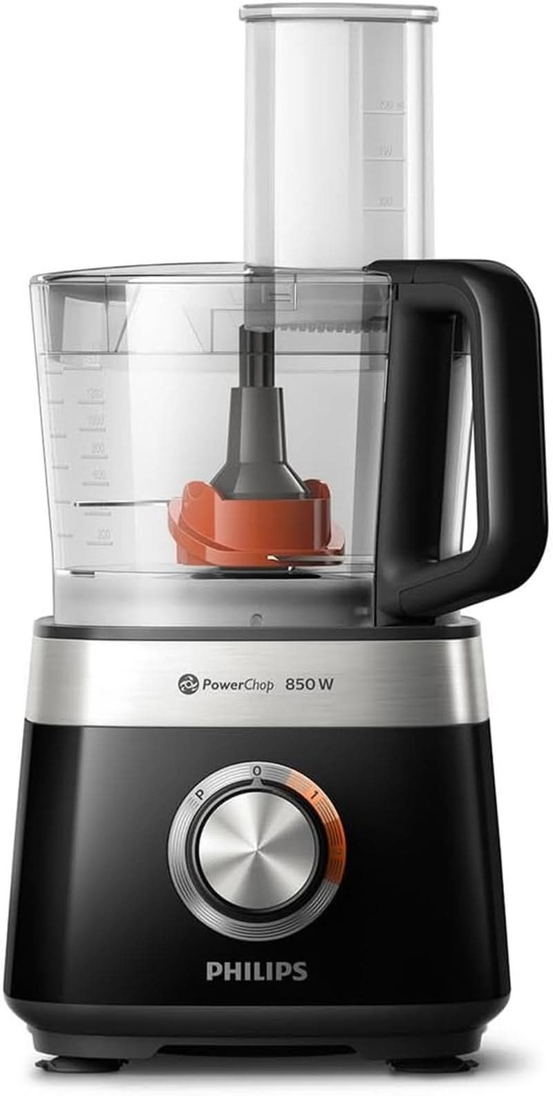 Philips Kompakte Küchenmaschine – 850W, 31 Funktionen, 2.1-Liter-Behälter, Powerchop, Edelstahlklinge (HR7530/10) Kitchen Naty Shop 850 Watt, 29 Funktionen + Standmixeraufsatz