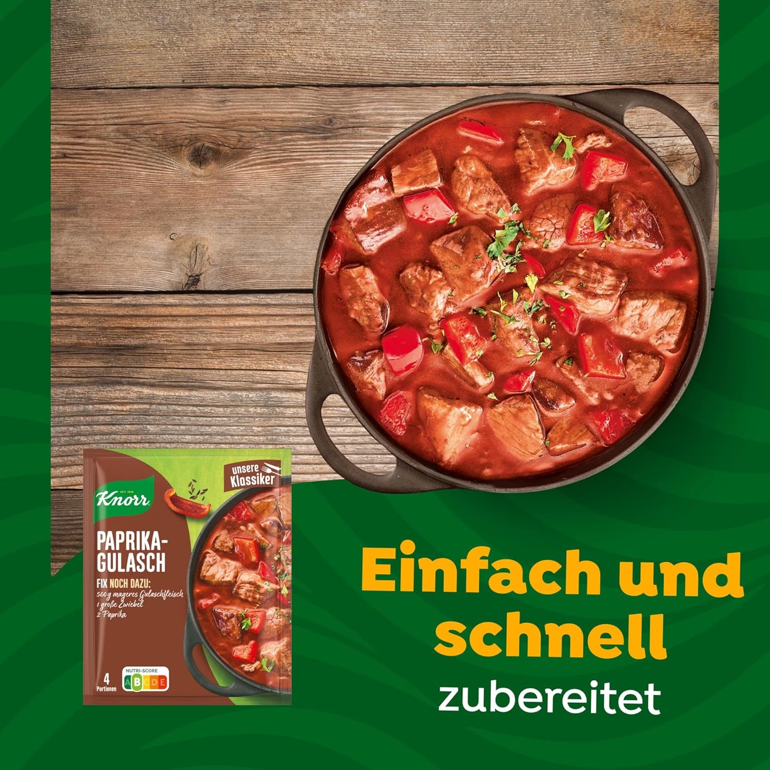 Knorr Fix Würzmischung Paprika-Gulash per una carne leccata con ingredienti naturali 4 porzioni