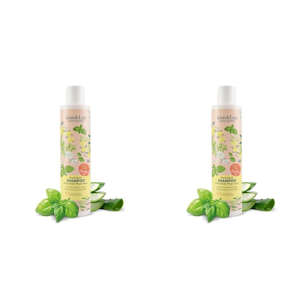 Jean & Len Shampoo idratante Aloe Vera & Basilico, per capelli molto secchi, 300 ml Doccia e bagno Naty Shop 2 x 300 ml