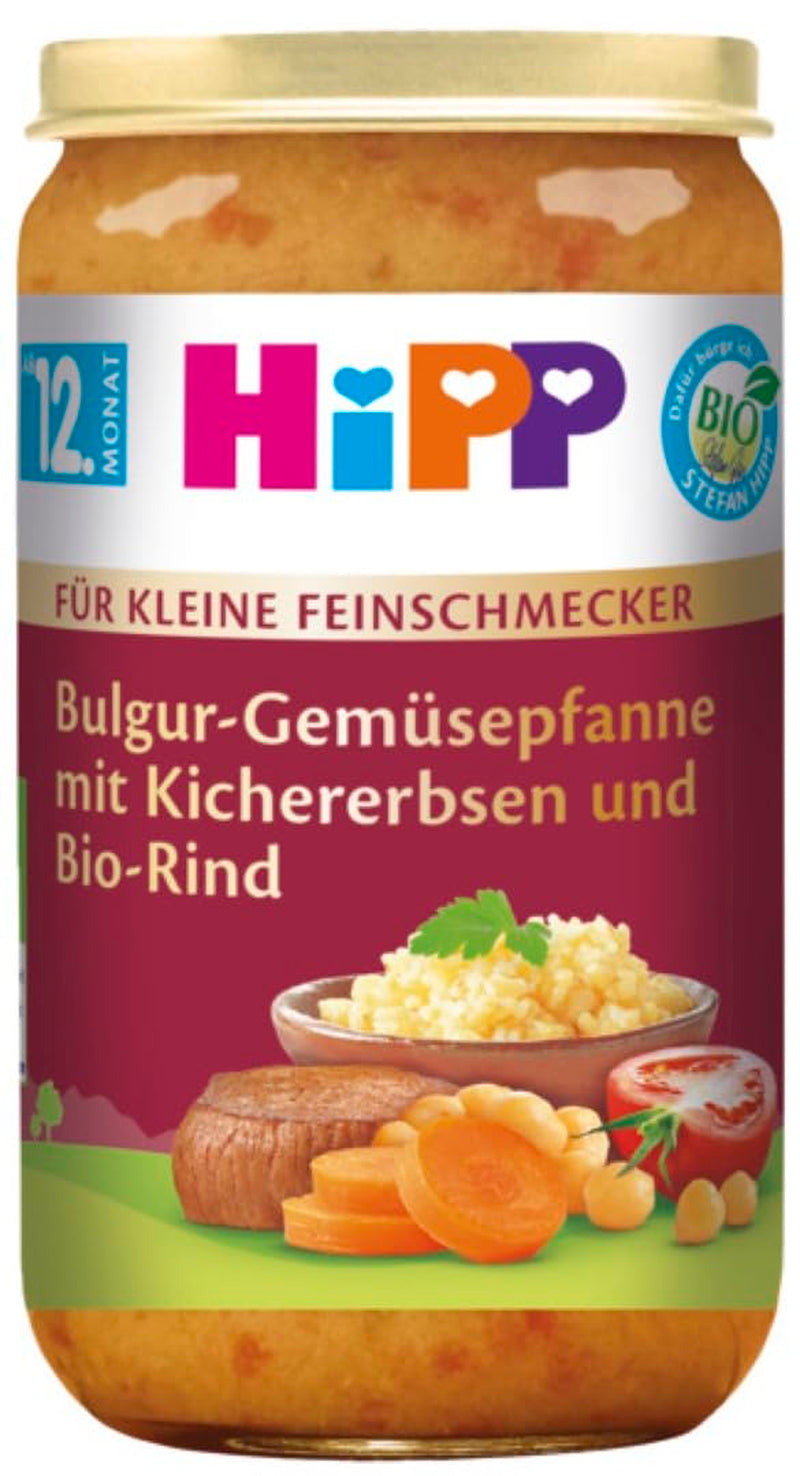 Hipp Organic Menù per Piccoli Gourmet Bulgur Pane Vegetale con Ceci e Manzo Biologico, 250G, 6 X 250 Grammi Madre e Bambino Naty Shop Titolo predefinito