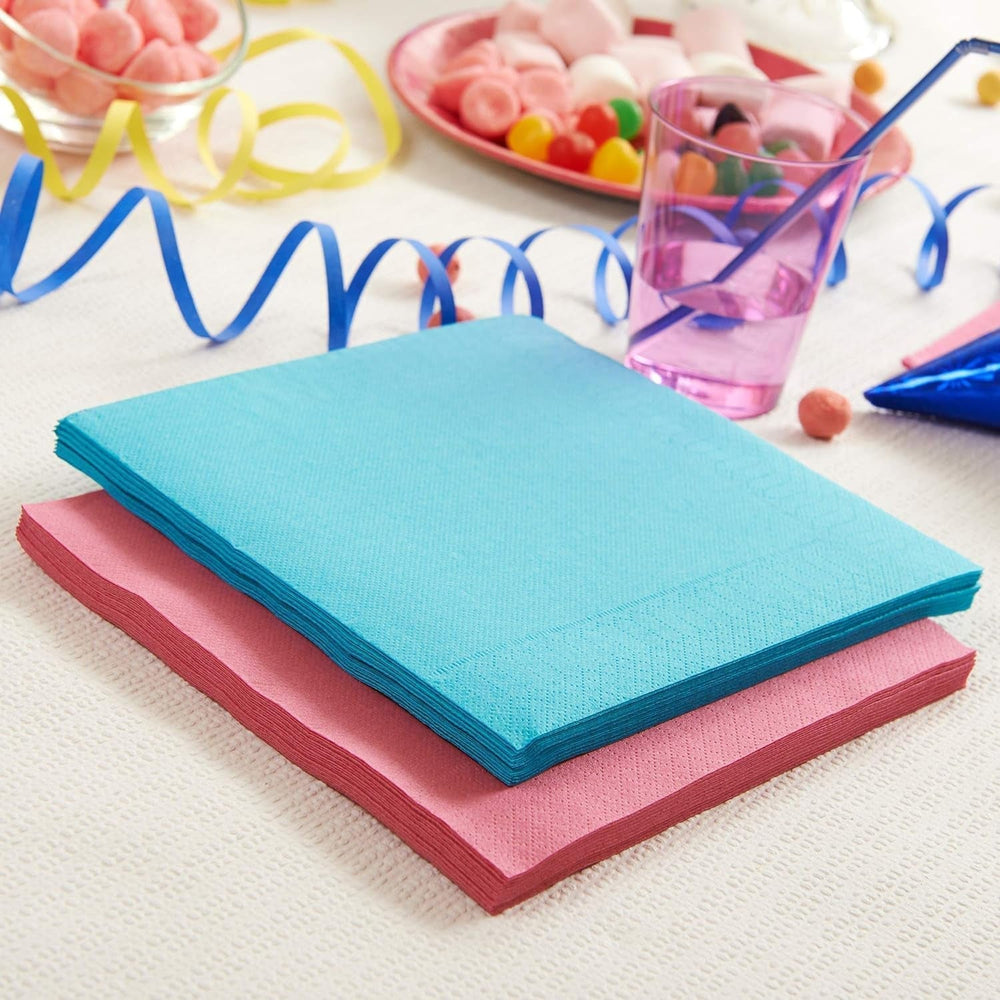 50 șervețele, tampon de bumbac, 33 X 33 Cm, 2 straturi, turcoaz, Fsc celuloză, 33 X 33 Cm (pachet de 3)