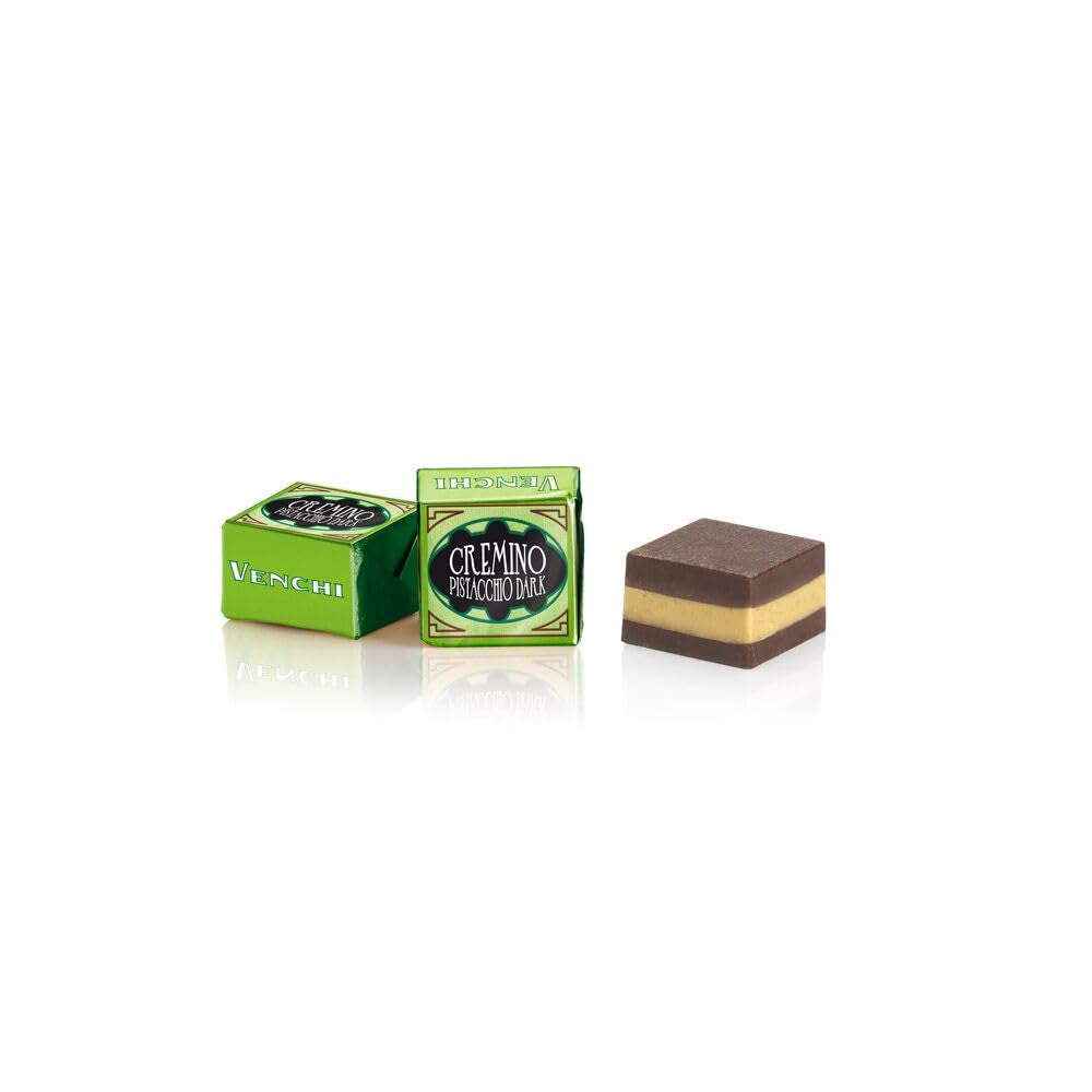 Venchi – Cremino di Cioccolato Fondente al Pistacchio, Praline in sacchetto da 1 kg, con Cioccolato Fondente e Pistacchio Intero, Senza Glutine, Senza Coloranti e Senza Conservanti