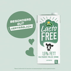 Arla LactoFREE Laktosefreie Haltbare Milch 1.5% Fett | 10 x 1 litro | echter Milchgeschmack, weniger süß | ricco di calcio e vitamina B12