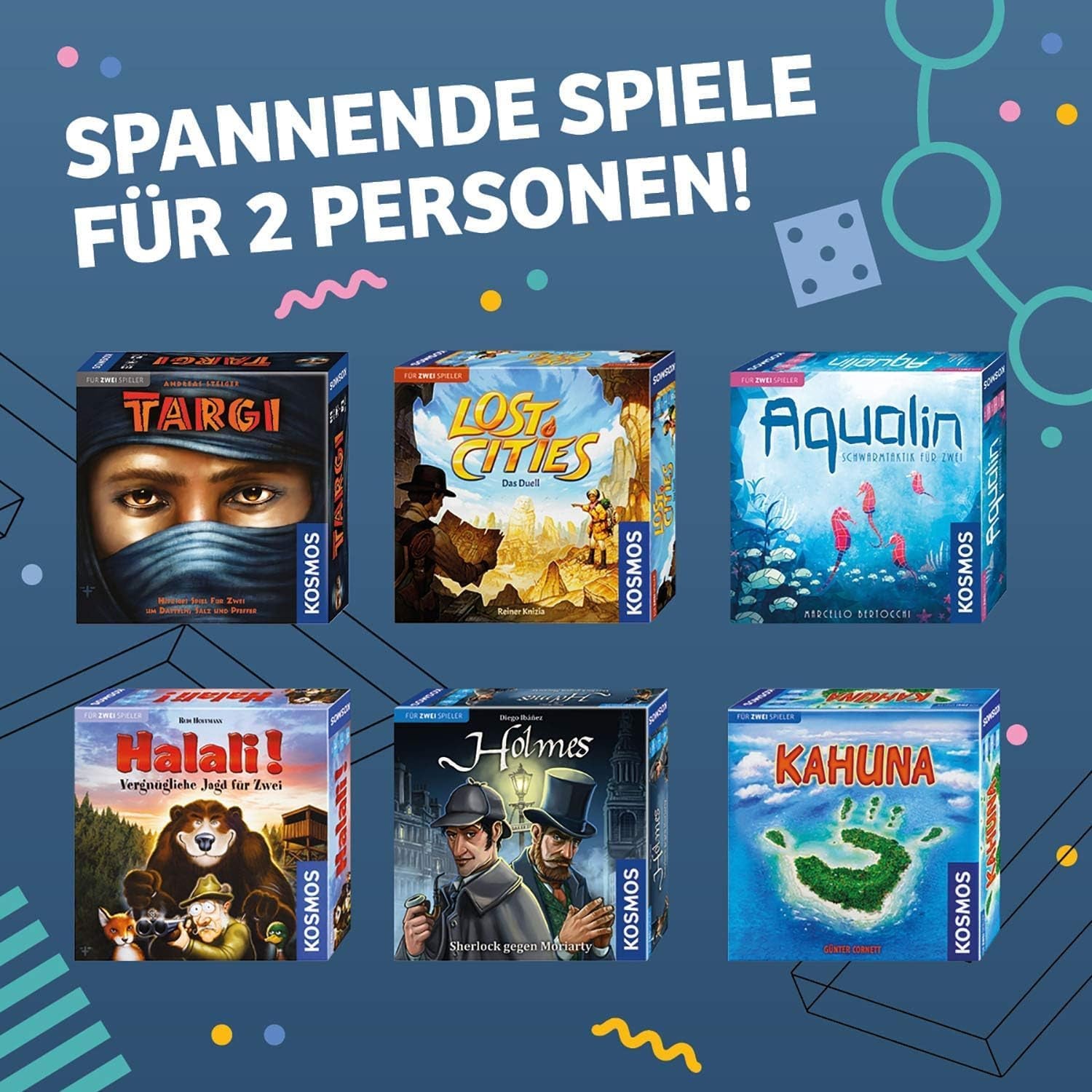 KOSMOS 692766 Holmes - Sherlock vs. Moriarty, Gioco per due giocatori, Gioco di Sherlock Holmes, Gioco da tavolo per esattamente 2 giocatori dai 10 anni in su, Gioco di strategia