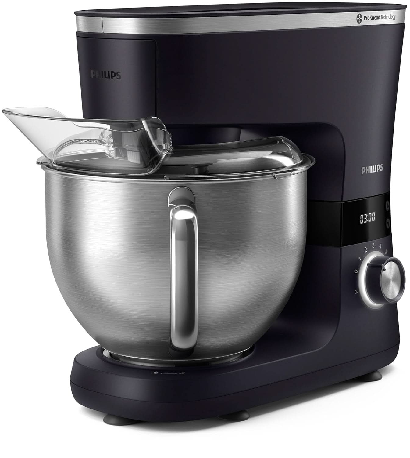 Macchina da cucina Philips Serie 7000 - 5,5 litri, 1000 Watt, 8 velocità, tecnologia Proknead, Rezepte, timer intelligente LED, Knethaken, Schneebesen und Rührbesen (HR7962/01) Mamma e bambino Naty Shop