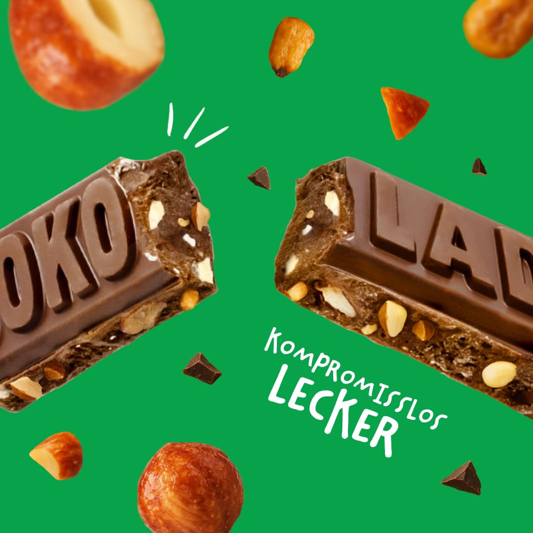JOKOLADE 12 batoane x 140g Pachet economic | Cu alune caramelizate și cereale crocante | Vegan și fără cacao