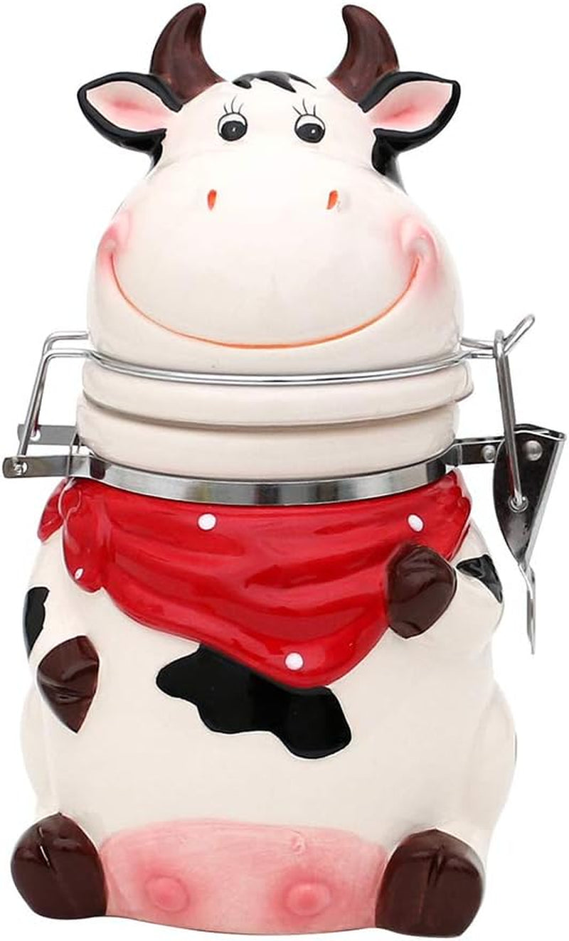 Dekohelden24 cutie de depozitare ceramică vacă, aprox. 12 x 11 x 20.5 cm, 20 Cutii depozitare alimente Naty Shop Cutie de depozitare