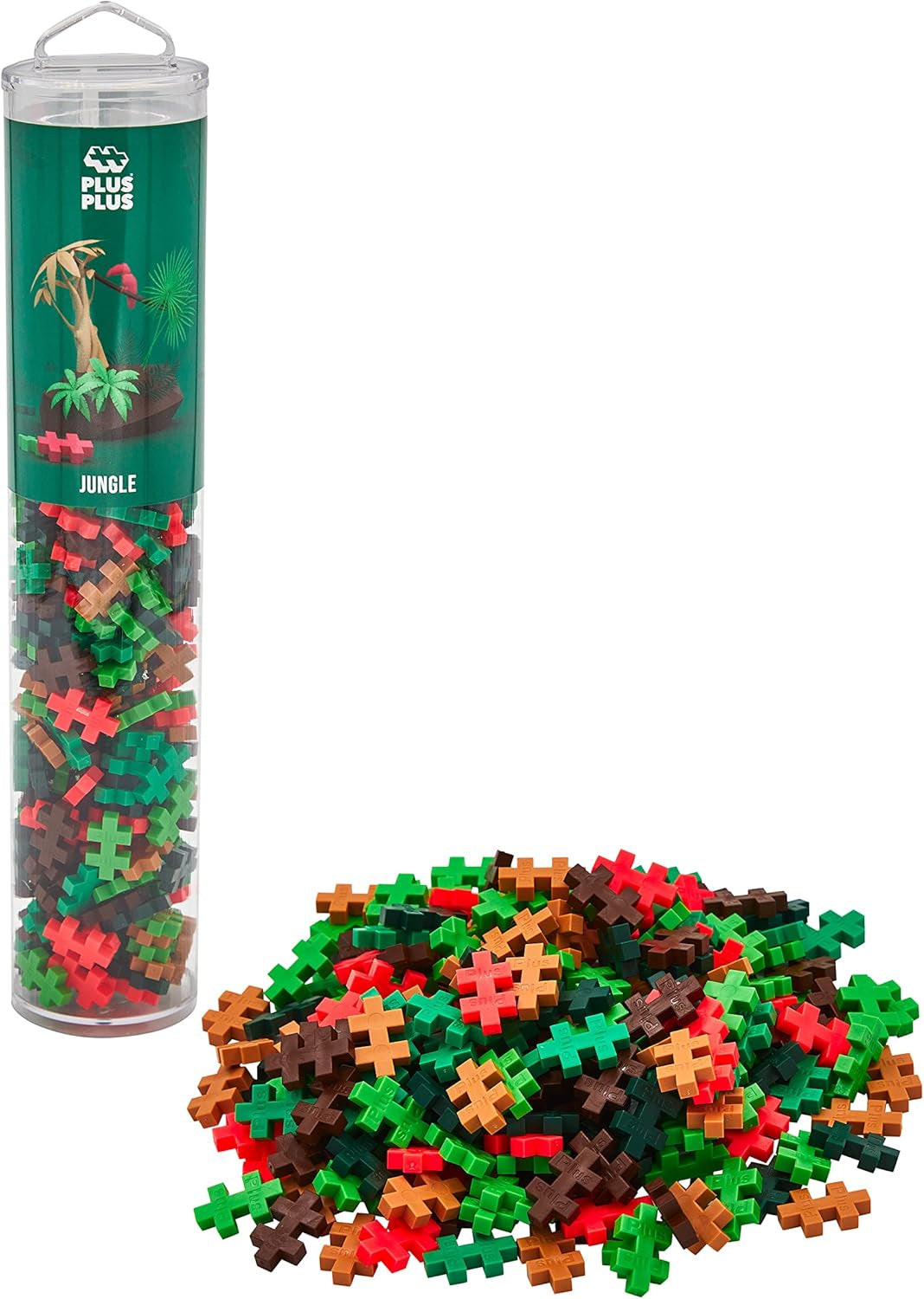 Plus-Plus 9604262 Geniales Konstruktionspielzeug, Regenbogen, Kreativ-Bausteine ​​​​Tube, 240 Teile