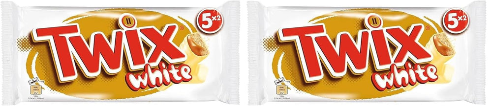 Tavolette di cioccolato bianco Twix; caramello, biscotti, cioccolato bianco; confezione multipla di cioccolatini; 5 barrette (5 x 46 g)