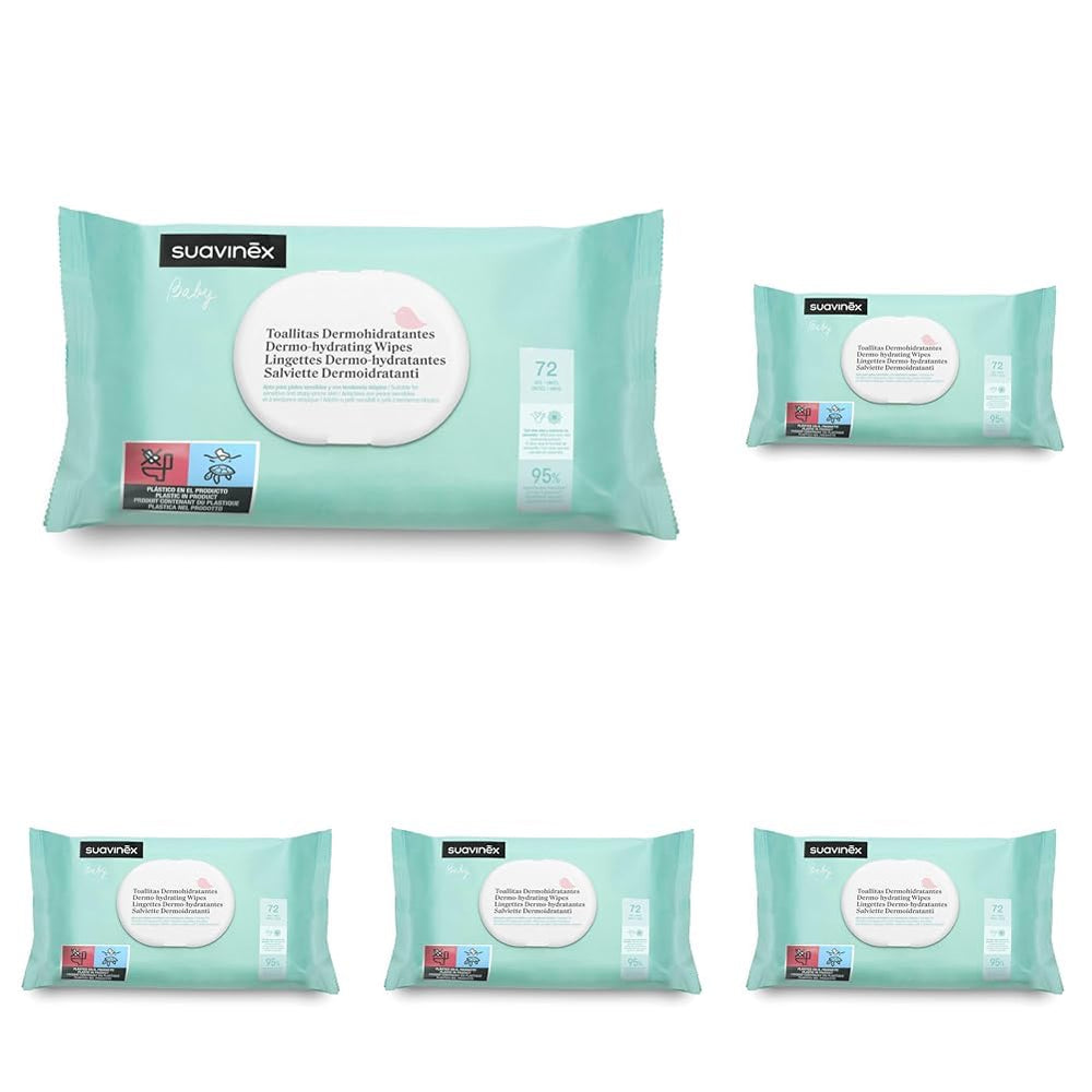 Salviettine umidificate Suavinex Baby 60 pezzi adatte alla pelle atopica 96% ingredienti naturali