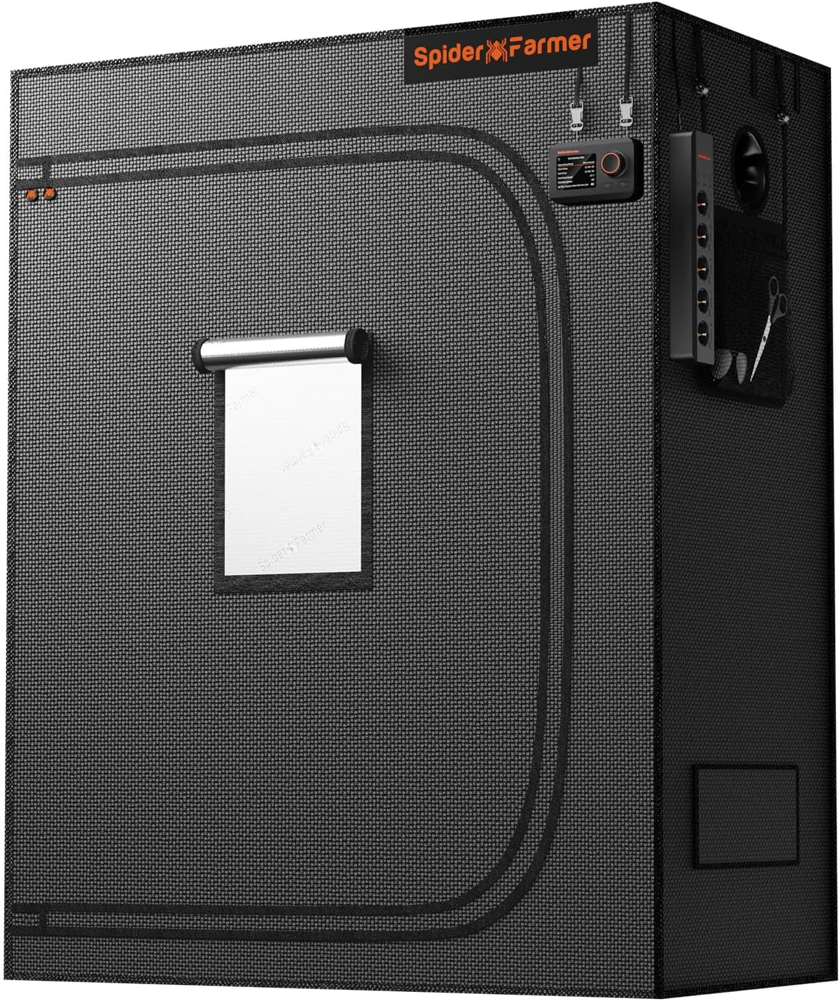 Tenda da coltivazione Spider Farmer Pro 70x140x200 cm con porta scorrevole, finestra di osservazione, pannello pavimento rimovibile, tessuto Mylar 2000D, per coltura idroponica da interni con SF4000, G4500, SE4500