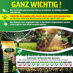 Rasensamen Schnellkeimend Turbo Nachsaat Grassamen Schnellkeimend Nach Original RSM 3.2 Empfehlung Aus Hochwertigster Gräser Mischung - 1Kg Sport Und Spiel Rasen Für 50 M2 - Made in Germany