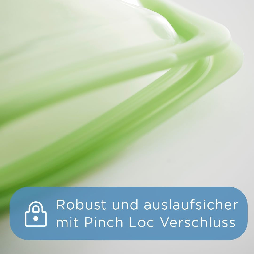 Stasher Bag Premium silicon sac reutilizabil pentru alimente, jumătate de galon, albastru, durabil, cuptor, mașină de spălat vase și congelator sigur, ecologic, sac de prânz, pentru prepararea alimentelor, 1893ml Cutii depozitare alimente Naty Shop