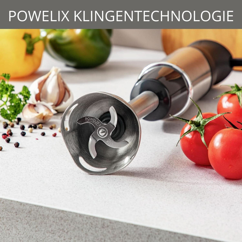 Robot da cucina Krups Perfect Mix HZ6568 | Frullatore | 1000 Watt | Edelstahlfuß | 4 Extra Scharfe Messer | Tecnologia Powelix | Schneebesen | 500ml Zerkleiner | Messbecher da 800 ml | Schwarz/Silber Cucina Naty Shop
