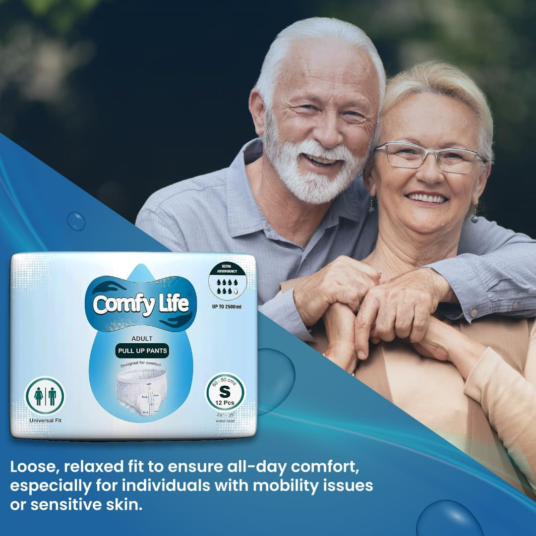 Mutandine per incontinenza premium per adulti, ad alta assorbenza, taglia S, 12 pezzi