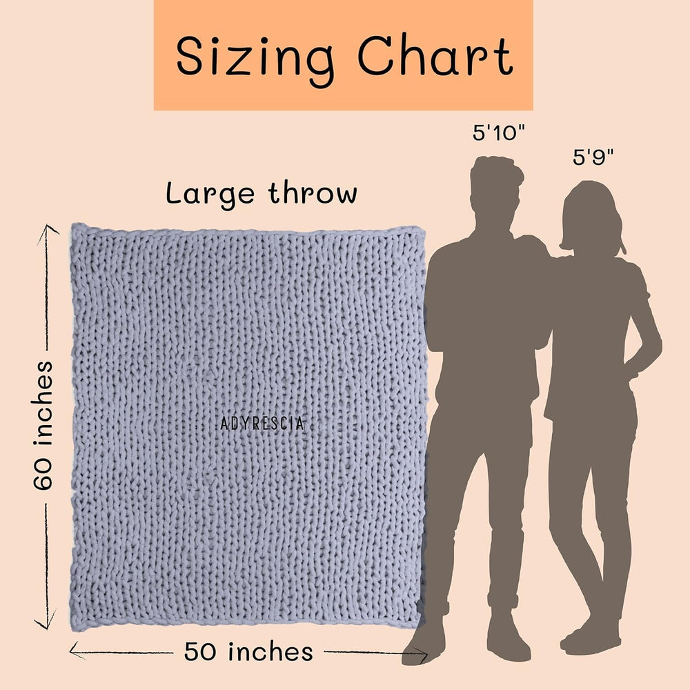 Coperta a maglia grossa, plaid, 100% lavorata a mano con filato di ciniglia jumbo (127 X 152,4 cm, grigio lilla) Letti e coperte Adyrescia