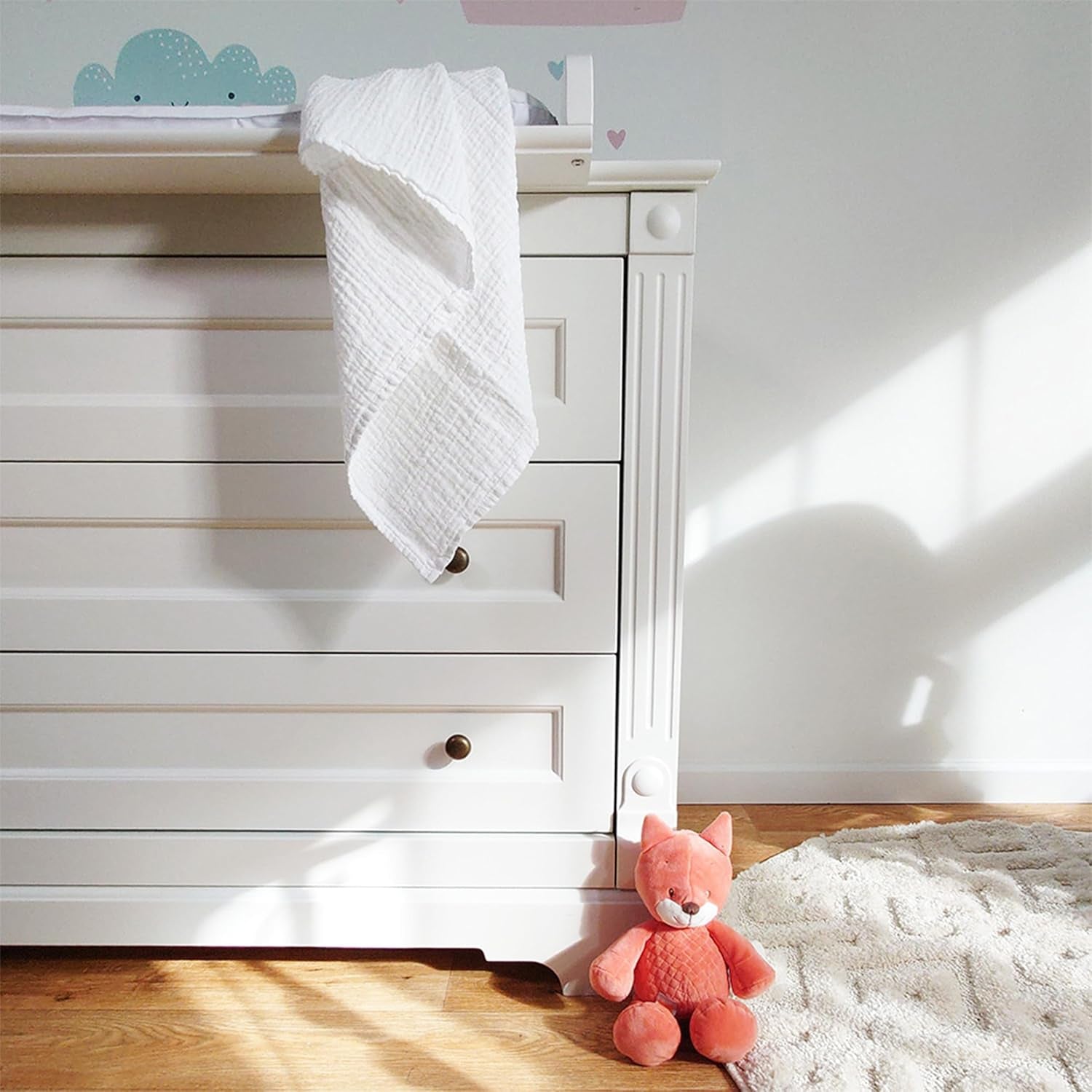 MAKIAN Quadrati di Mussola, Confezione da 10, 80x80 cm, Certificato Oeko-TEX® Standard 100, 10 Panni Antirigurgito Premium - Quadrati di Stoffa a Tessuto Doppio/Quadretti di Mussola, Resistente alla Bollitura - Bianco