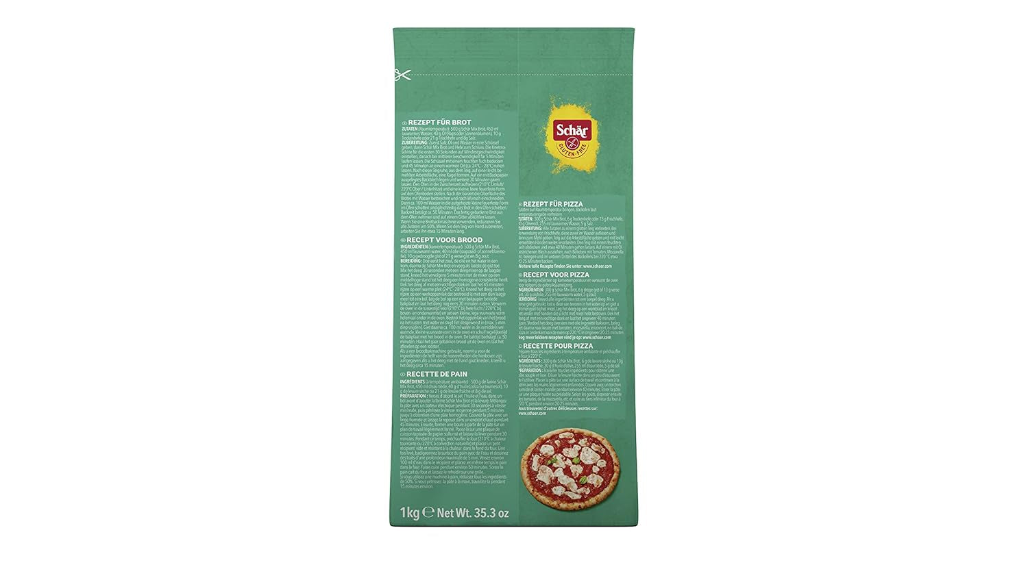 Mix B - Brot Mix Backmischung Glutenfrei 1Kg Mix per panificazione e cottura Naty Shop