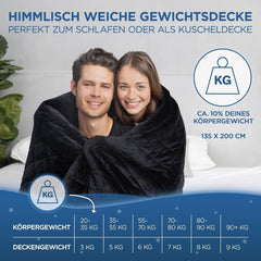 Samthus Pătură ponderată 135X200Cm 9Kg Sherpa Fleece - Certificată Oeko-Tex - Pătură de terapie și pătură de relaxare - Dormiți mai bine cu pătura noastră grea - Pătură ponderată - negru Paturi si Cuverturi Besuche den Samthus-Store