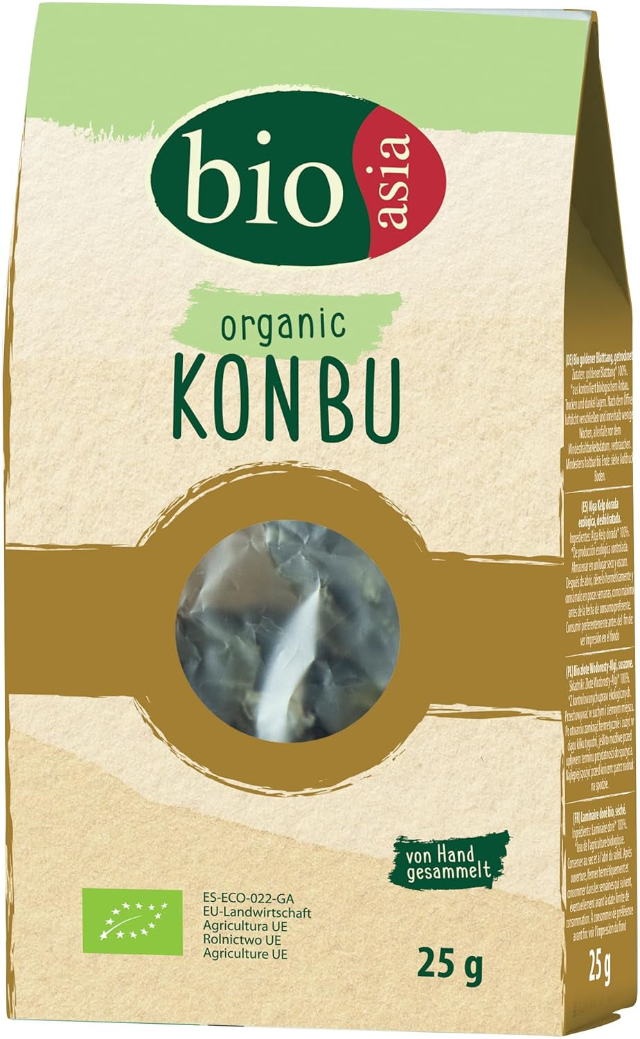 BIOASIA Bio Konbu, alghe naturali al 100%, ideale per aromatizzare von Suppen, Brühen & Aufgüssen, 1 x 25 g