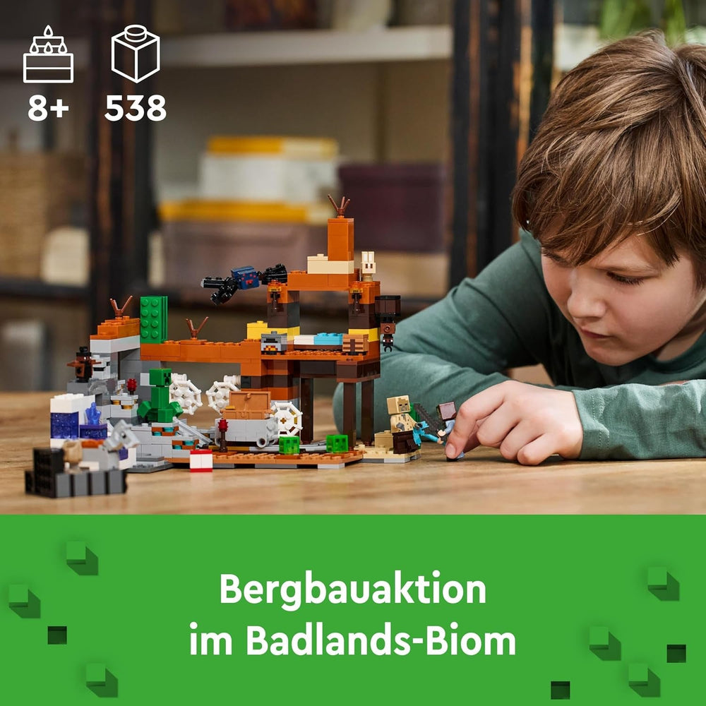 LEGO Minecraft Badlands Mine Videogioco Set di giocattoli minerari per ragazzi e ragazze dagli 8 anni in su Divertimento in mattoncini da costruzione Set avventura Regalo di compleanno 21263 Set da costruzione Besuche den LEGO-Store