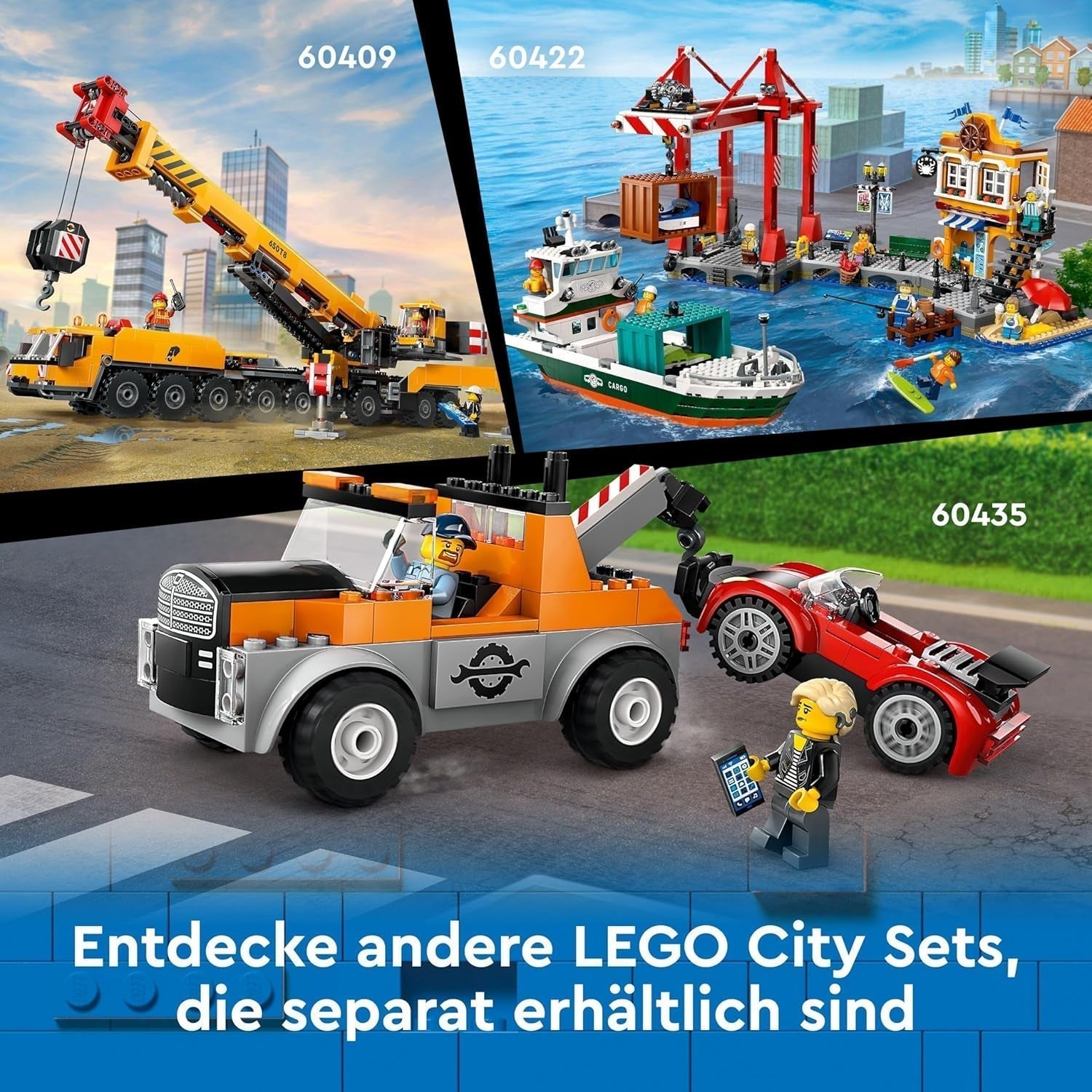 Escavatore cingolato LEGO City, escavatore giocattolo per bambini a partire da 8 anni, giocattolo costruibile con modello di escavatore, camion costruibile con accessori e 3 minifigure 60420 Set di costruzione Besuche den LEGO-Store