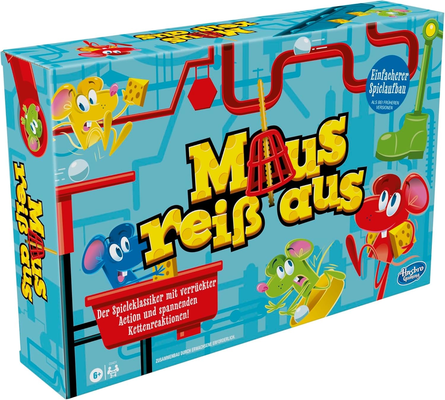 Mouse Run Away, un joc de familie pentru 2 până la 4 jucători, un joc de societate multiplayer clasic cu configurare simplă pentru copii cu vârsta de 6 ani și peste, un joc de societate pentru familie