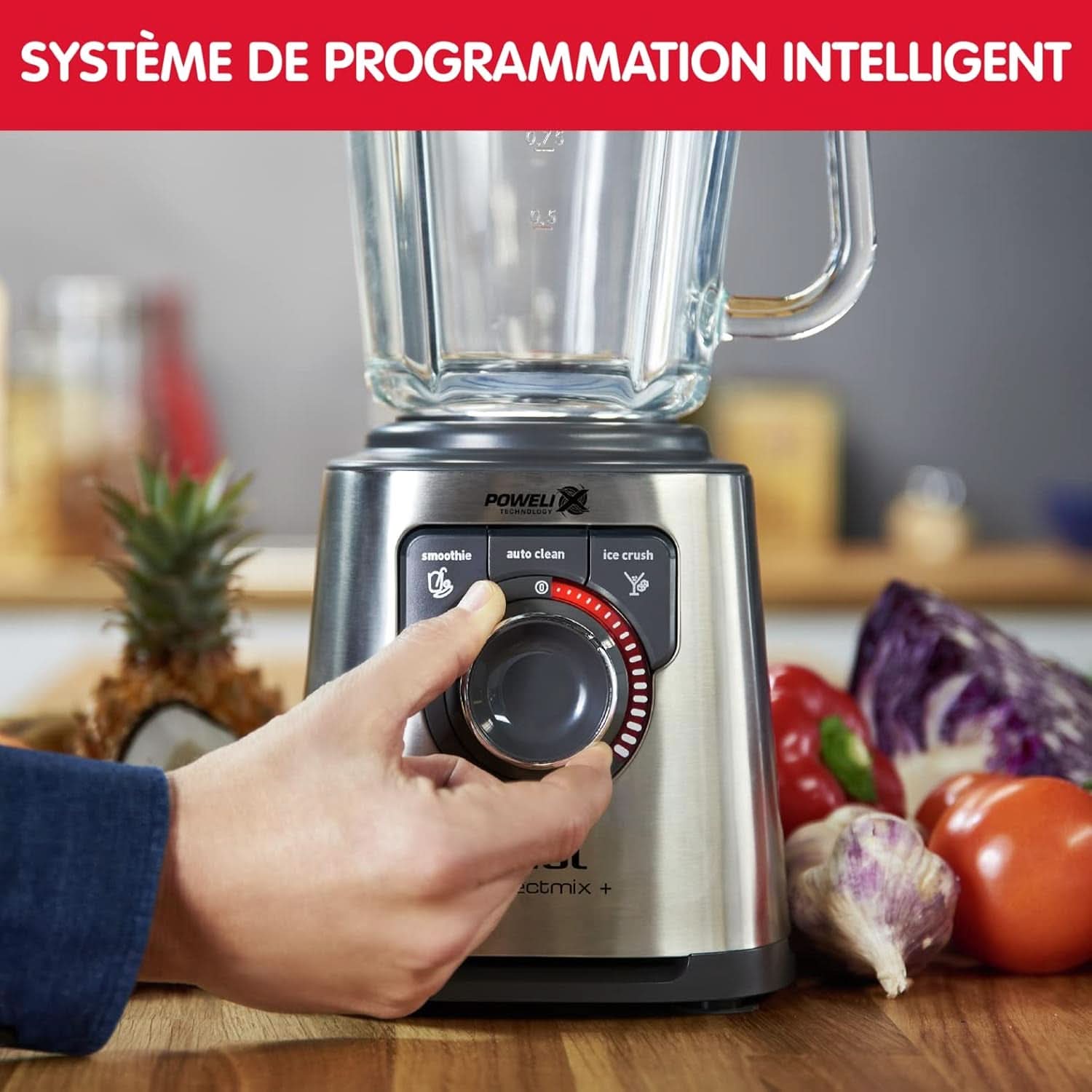 Perfect Mix + LM811D10 - Miscelatore da 1200 W, Glasierter Edelstahl, Hintergrundbeleuchteter Geschwindigkeitsregler, 3 Programmi, Manueller und Automatischer Reinigungsmodus Mother and Child Naty Shop