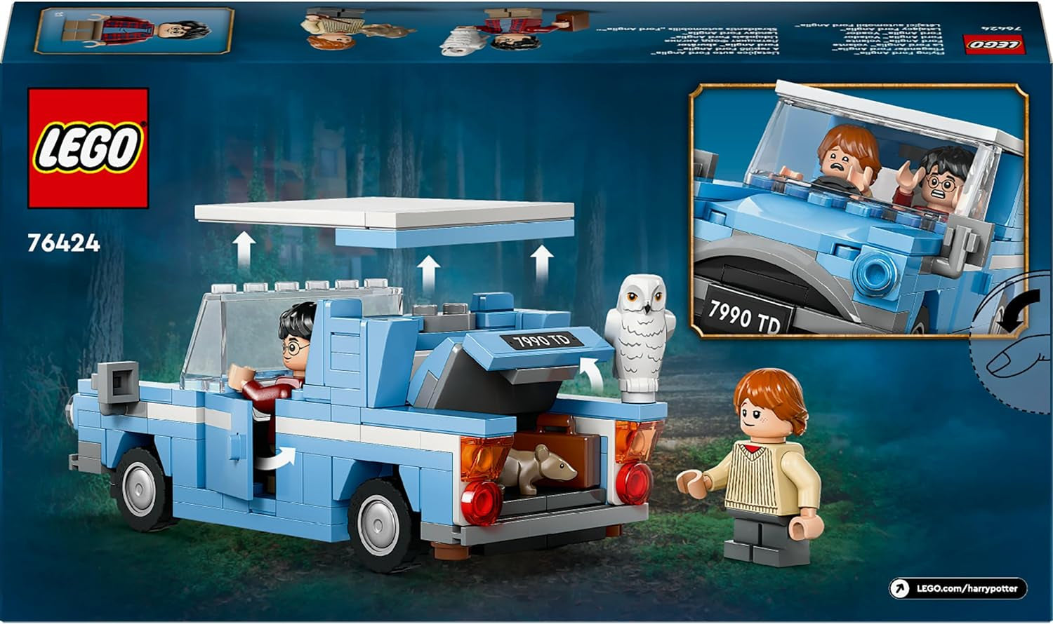 LEGO Harry Potter Macchinina volante Ford England costruibile per bambini Regalo per ragazzi, ragazze e tutti i fan a partire da 7 anni Set con 2 mini personaggi incluso Ron Weasley Role Play 76424 Set da costruzione Besuche den LEGO-Store
