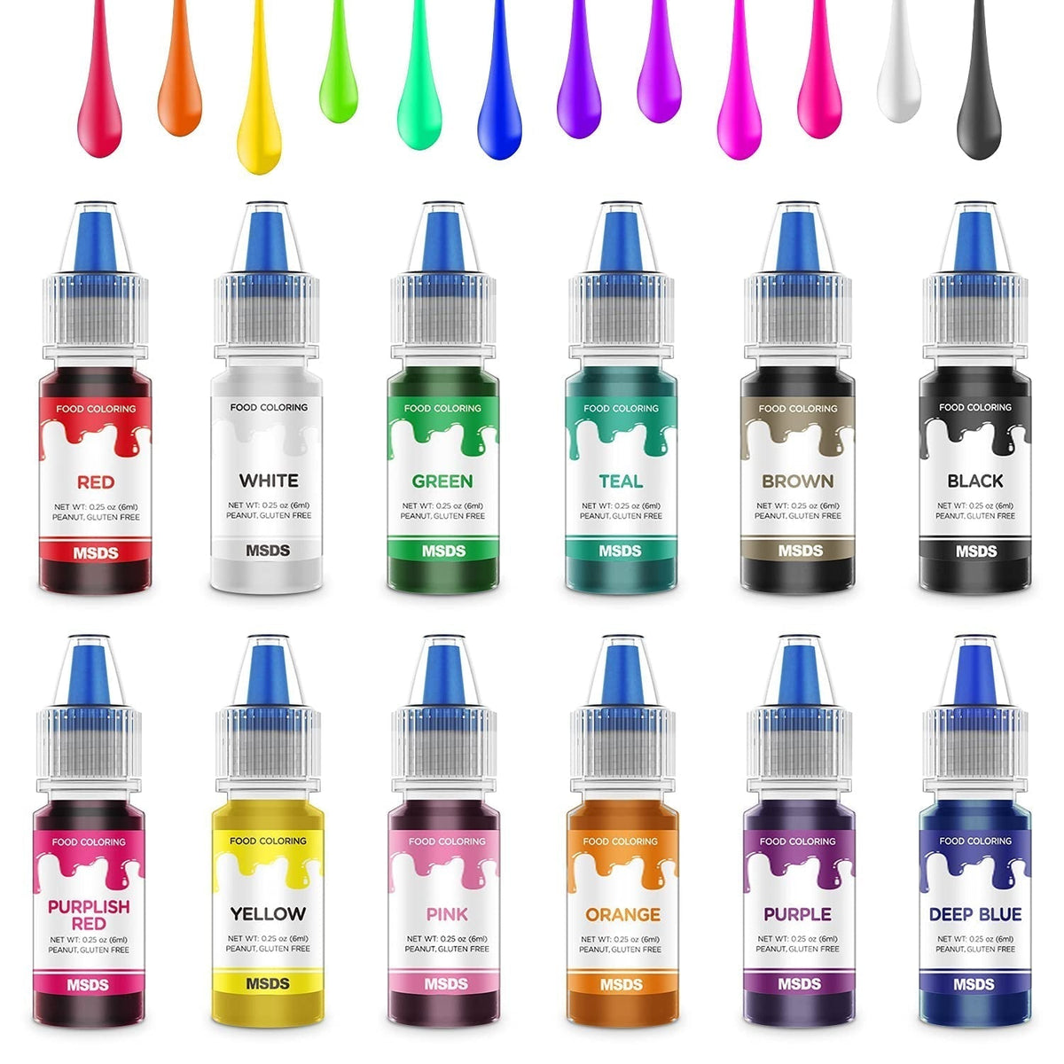 Set 12 sau 16 coloranti alimentari lichizi Naty Shop 12 coloranti