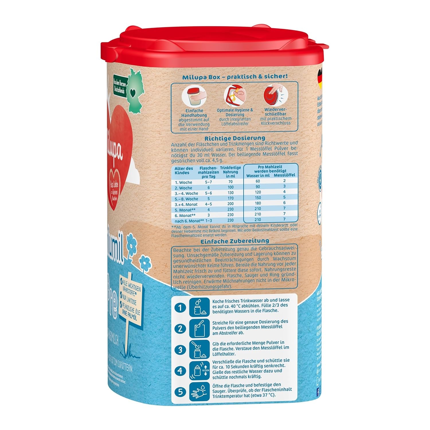 Milumil Milupa Latte in polvere per neonati, il primo latte dalla nascita, 800 g